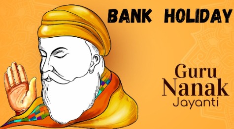 People celebrating Guru Nanak Jayanti outside a gurdwara as banks remain closed in select Indian cities on November 5, 2025.