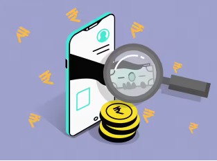 Young Indian professional using a fintech lending app on smartphone, representing Gen Z’s trust in digital finance.