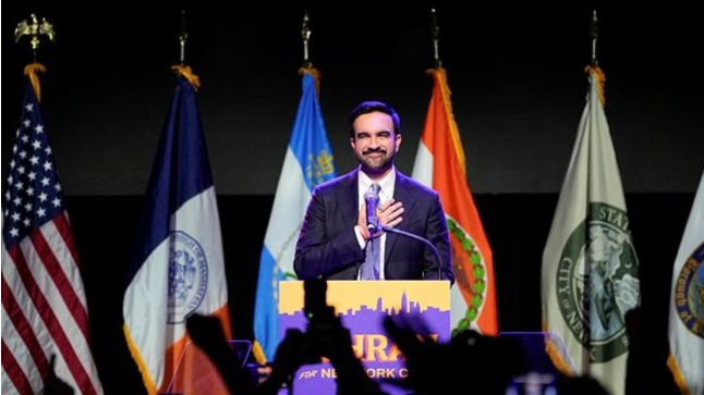 Zohran Mamdani addressing community members about hope and progressive politics