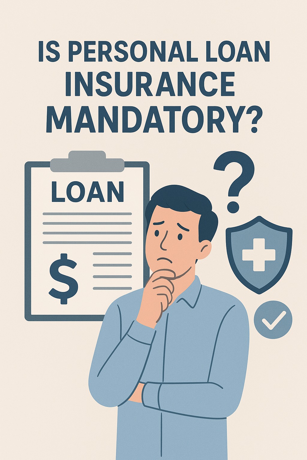 A borrower reviewing personal loan documents with insurance options highlighted, showing EMI protection and coverage benefits.