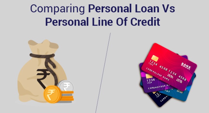 Comparison chart showing the key differences between personal loans and personal lines of credit in India.
