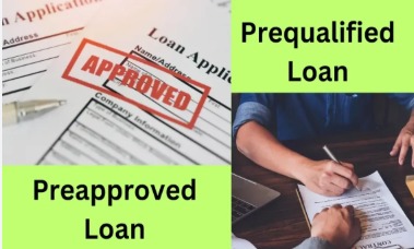 Comparison of pre-qualified vs. pre-approved personal loan application on smartphone screens.