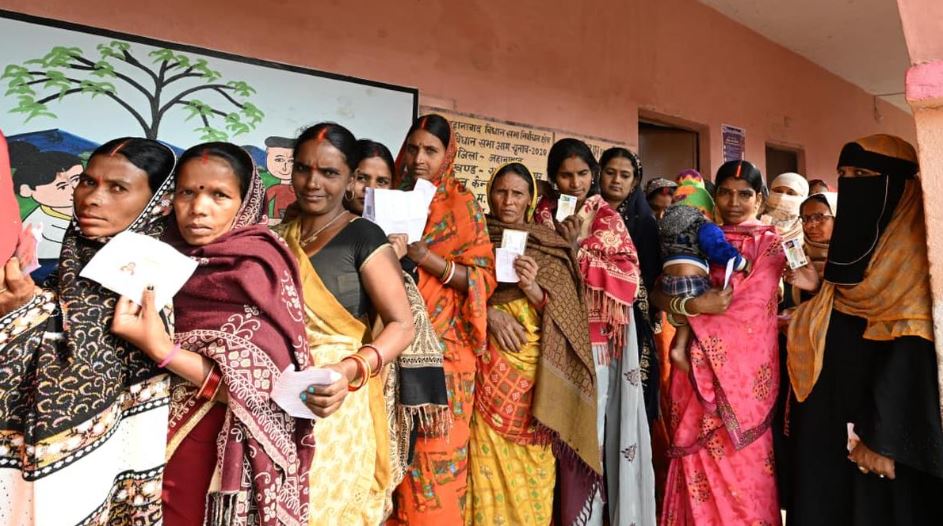 Voters standing in queue during Bihar Assembly Elections 2025 Phase 2 polling