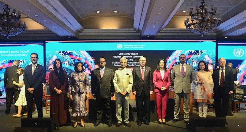 India’s representative addressing the United Nations Security Council session, calling for global unity against cross-border terrorism.