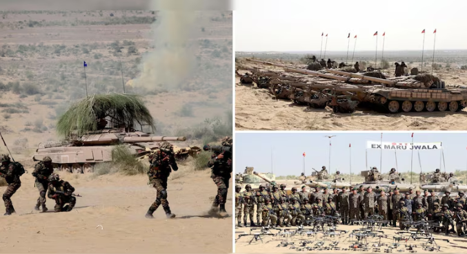 Exercise Maru Jwala Indian Army Drone Warfare Parachute Jump 2025 Vizzve Finance