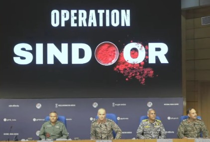 Border security personnel with vehicles patrolling near the Line of Control after Operation Sindoor, amid rising India-Pakistan tensions