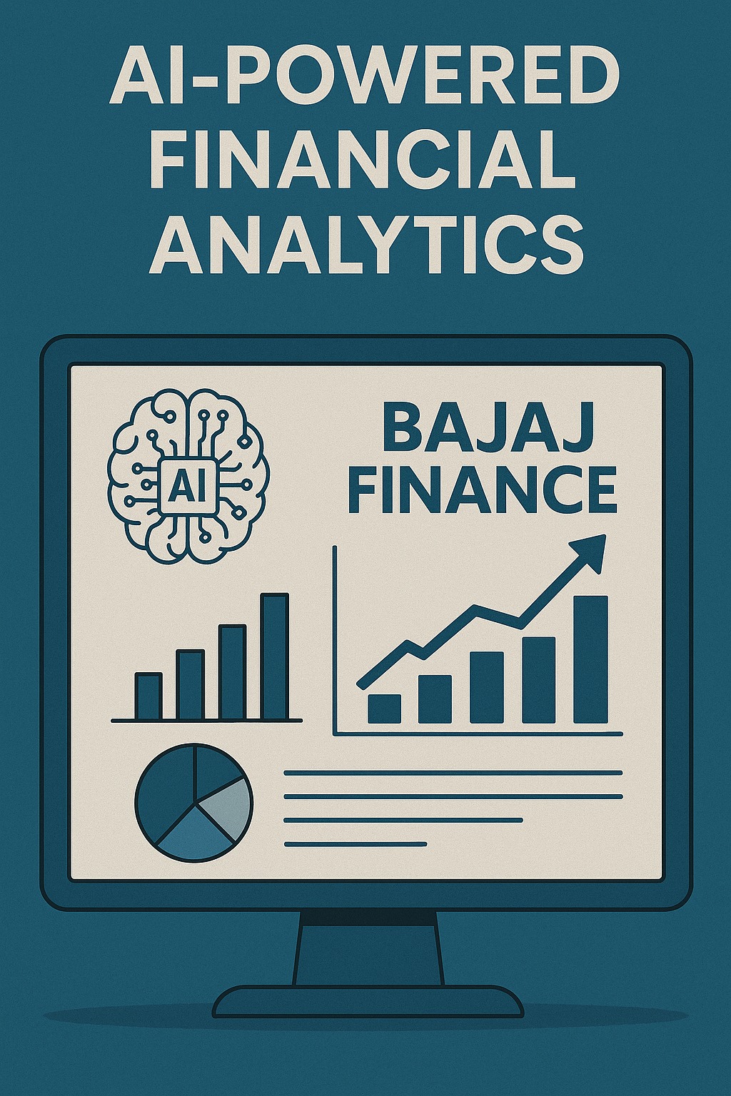 AI-powered financial analytics dashboard representing Bajaj Finance’s technology-driven loan growth.
