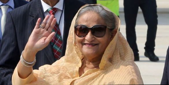 Former Bangladesh Prime Minister Sheikh Hasina addressing supporters about Bangladesh’s future