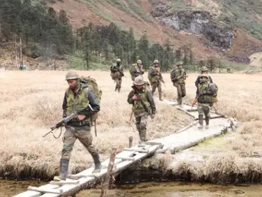 Indian armed forces conducting high-intensity drills during Exercise Trishul demonstrating air defence and joint operations
