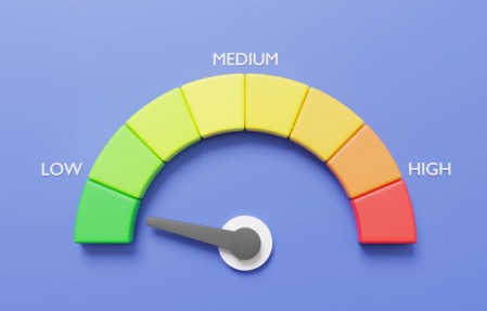 Credit score meter dropping due to missed payments, high utilisation and inquiries.