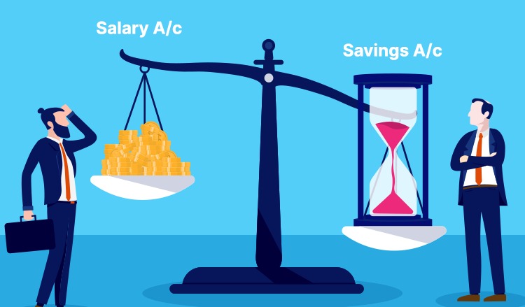 Comparison of salary account vs savings account for EMI management.