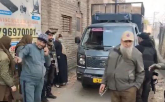 Investigation team at Nowgam police station after accidental explosion during forensic sampling