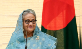 alt="Bangladesh tribunal building with security personnel after Sheikh Hasina verdict announcement"