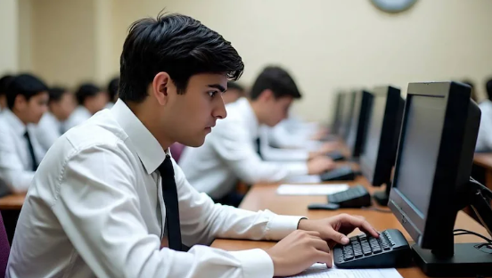 “CAT 2025 mock test on computer screen with preparation materials”