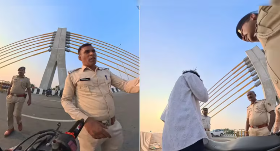 Patna traffic police slapped biker on Ganga bridge”