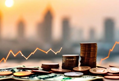 Digital currency chart showing INR movement against USD in financial market data.
