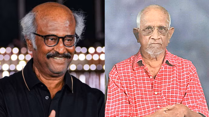 Rajinikanth paying last respects to his acting mentor Gopali at his residence in Chennai.