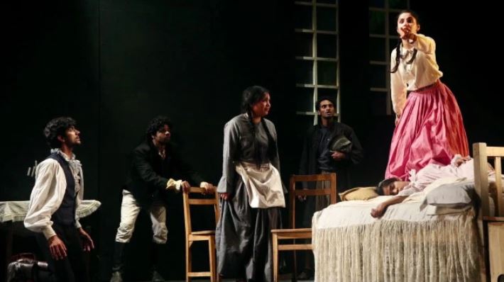 NSD students performing Arthur Miller’s play depicting witch-hunts and McCarthyism on a Delhi stage