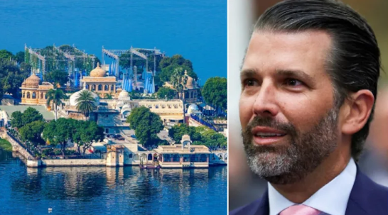 A luxury wedding venue setup in Udaipur, known for hosting high-profile international guests.