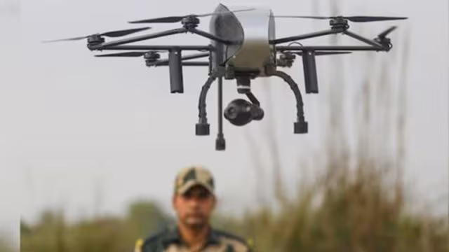 Broken Indian Air Force drone recovered near India-Pak border in Jaisalmer during police investigation.