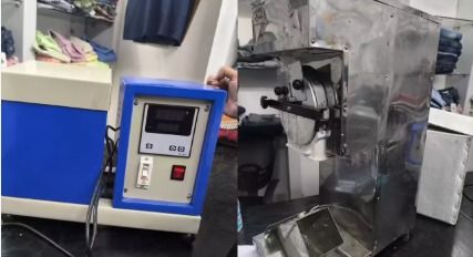 Police officers inspecting flour mill converted into bomb-making device