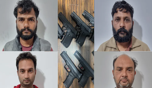 Recovered illegal arms displayed by authorities after a major smuggling network was busted.