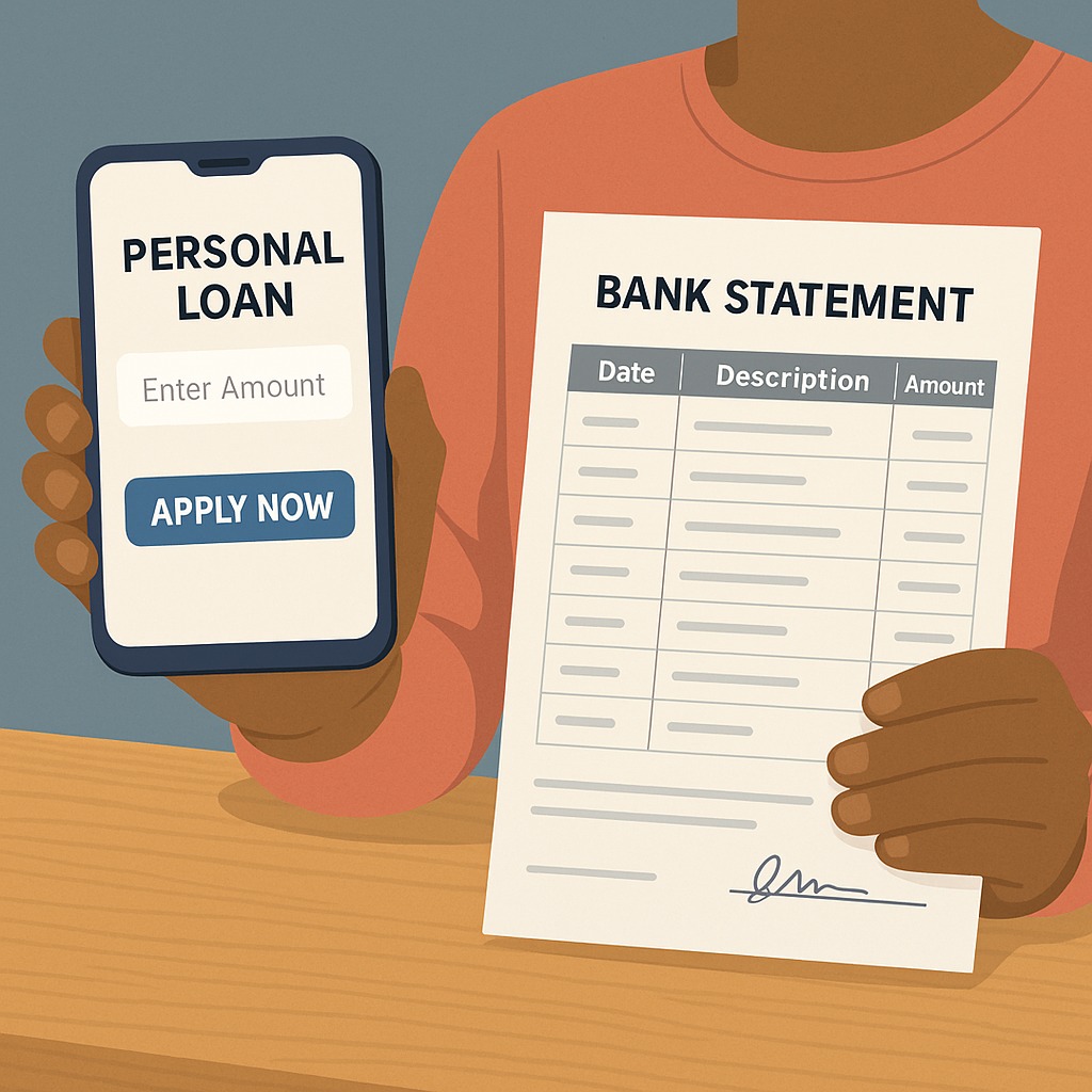 Customer applying for personal loan without salary slip using bank statement