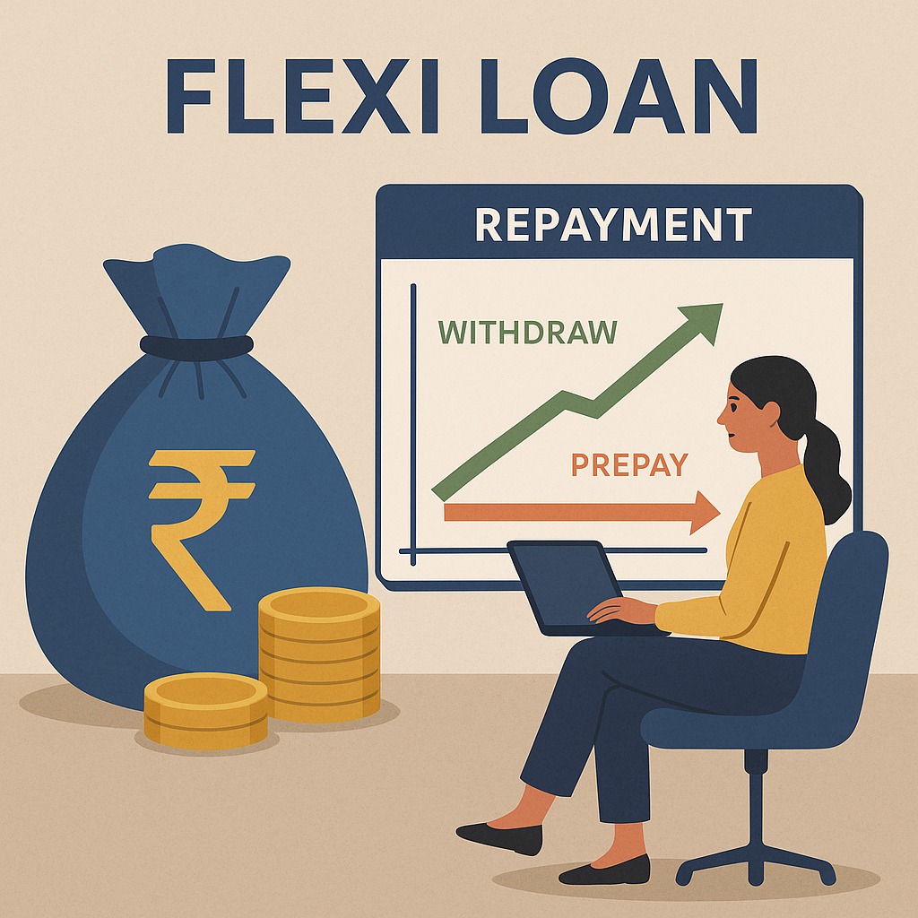Flexi loan concept showing revolving credit facility