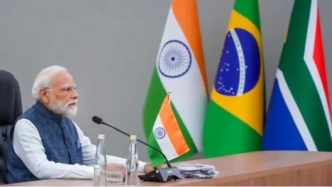 Prime Minister Narendra Modi addressing the IBSA leaders meeting in Johannesburg on UN Security Council reform