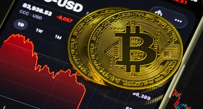 Bitcoin price chart showing 30% correction in crypto market