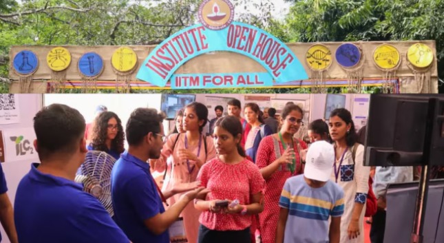 Visitors exploring research labs and student innovation exhibits at IIT Madras Institute Open House 2026.