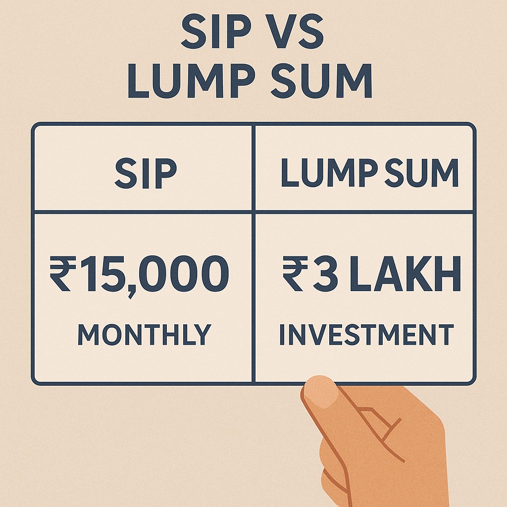 Comparison chart of ₹15,000 monthly SIP versus ₹3 lakh lump sum investment