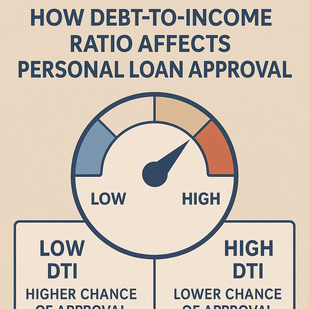 Graphic explaining how debt-to-income ratio affects personal loan approval