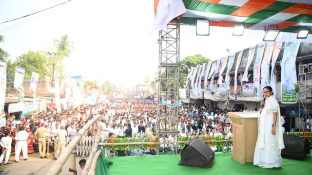 Mamata Banerjee addressing a political gathering about 2029 elections