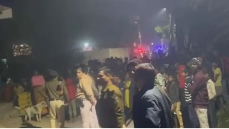 Crime scene in Patna village after a man was shot outside his home