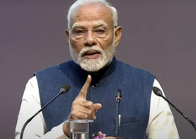 Prime Minister Narendra Modi delivering Constitution Day message to citizens