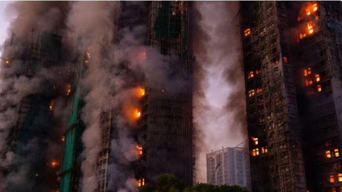 high rise fire in tai po hong kong emergency rescue operation