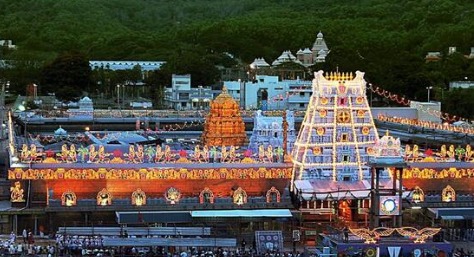 Tirumala Tirupati temple view with ghee containers representing adulteration investigation