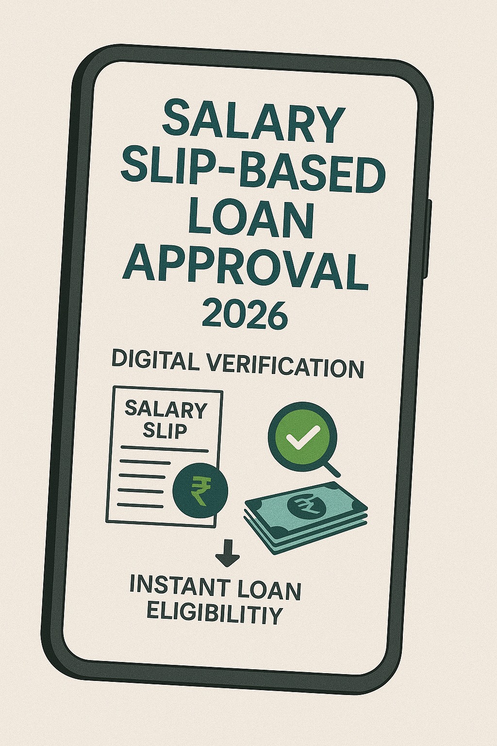 Salary slip-based loan approval process in 2026 showing digital verification and instant loan eligibility.