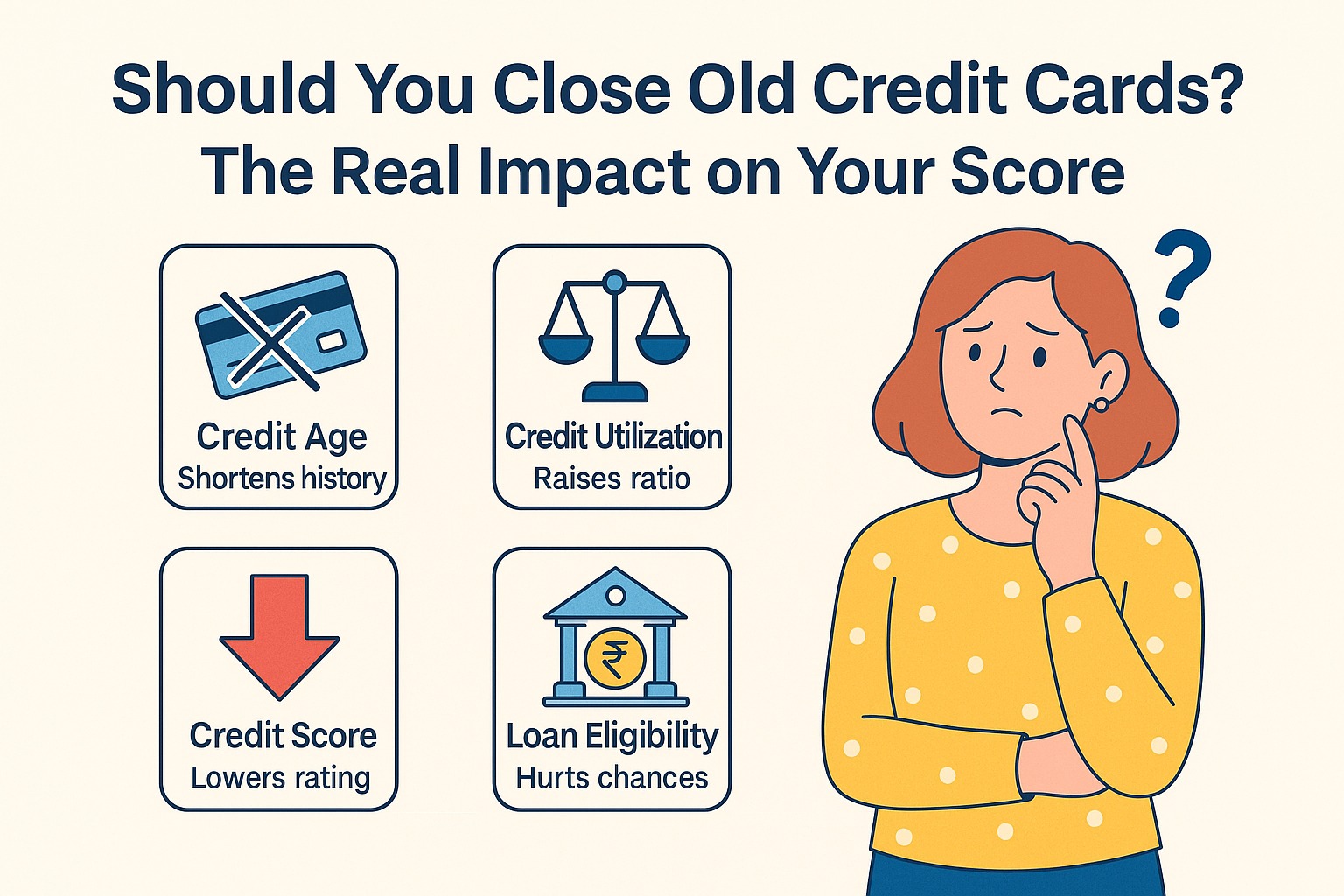 Image showing when to close a credit card and when closing it can harm your credit score.