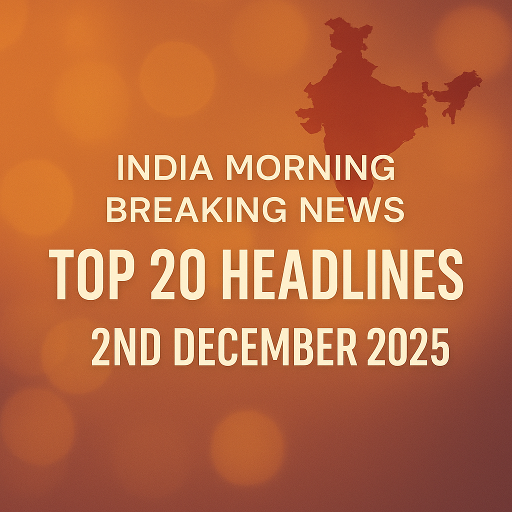 India morning breaking news update December 2 2025 showing top 20 national headlines