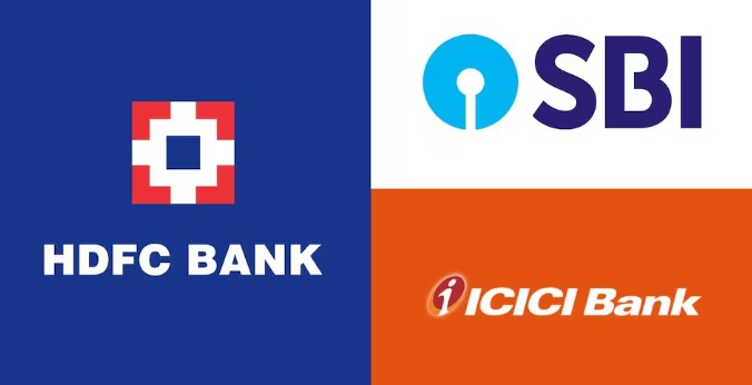 Infographic showing SBI, HDFC Bank, and ICICI Bank reaffirmed by RBI as Domestic Systemically Important Banks for 2025, with capital buffer requirements.