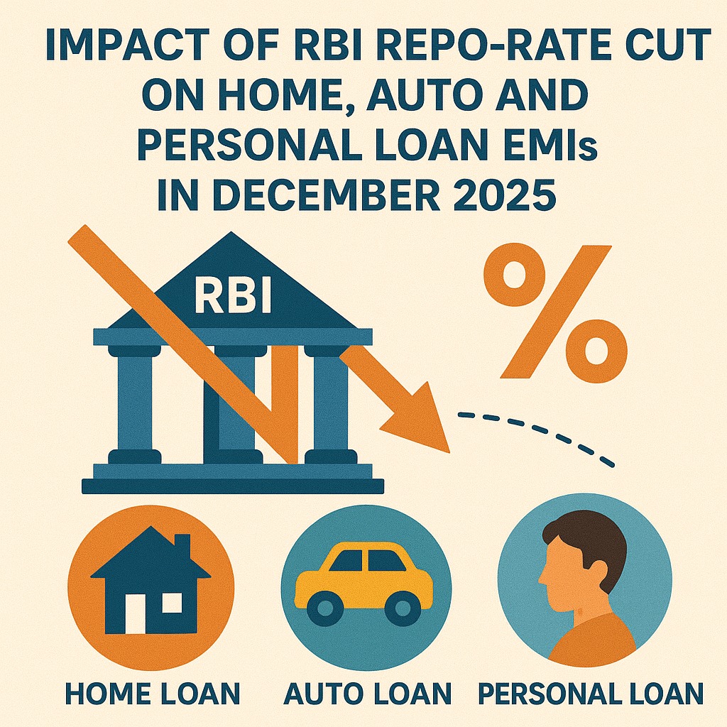 Impact of RBI repo-rate cut on home, auto and personal loan EMIs in December 2025.