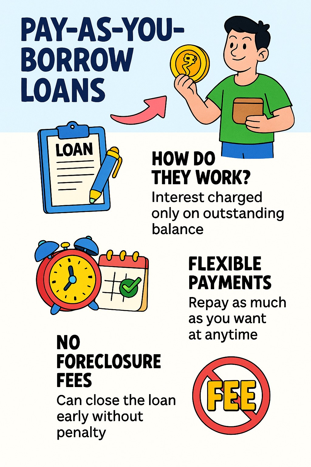Infographic explaining subscription-based loans and how pay-as-you-borrow credit models work.