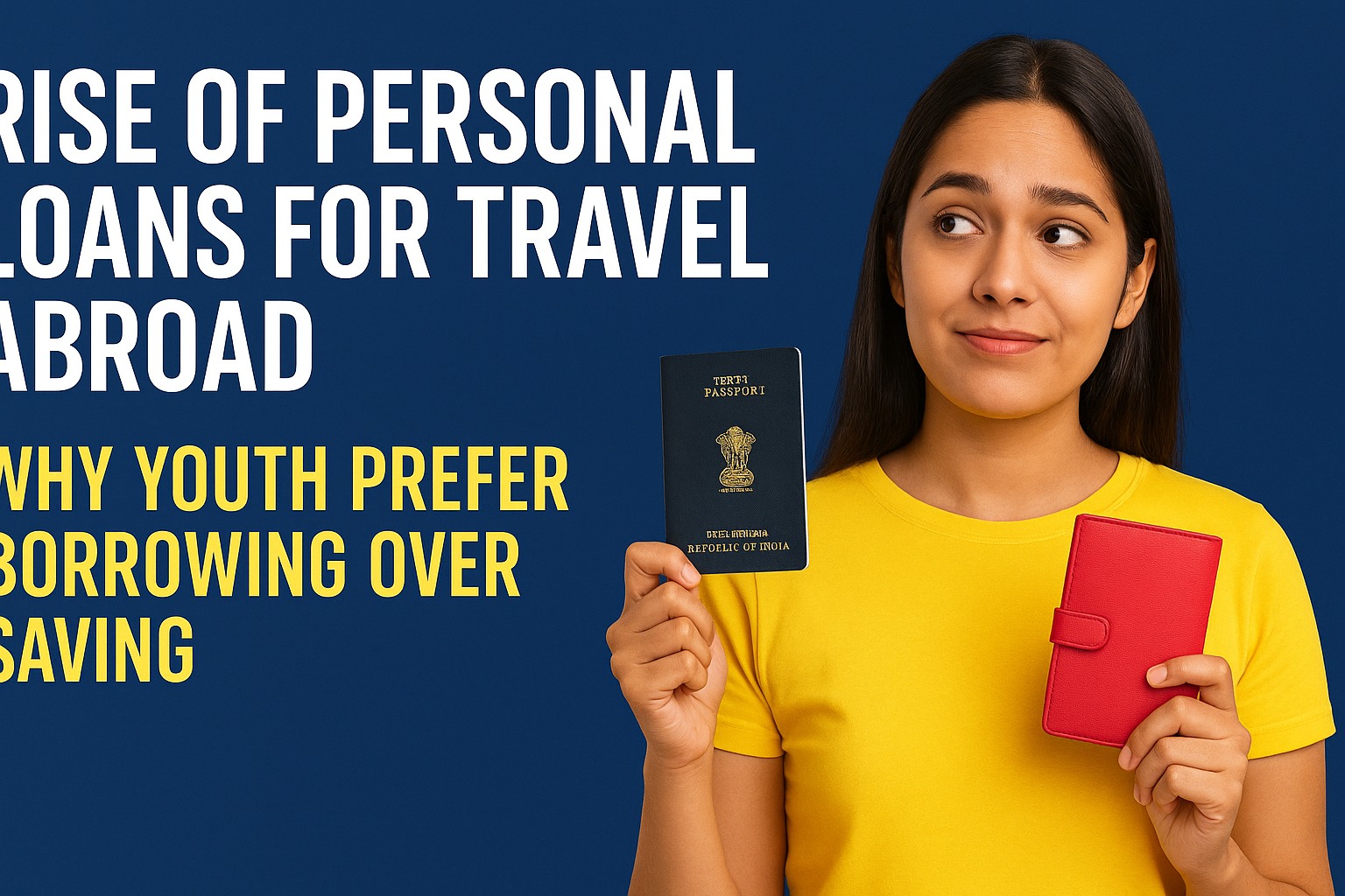 Young Indian traveler using personal loan to fund international trip in 2026.