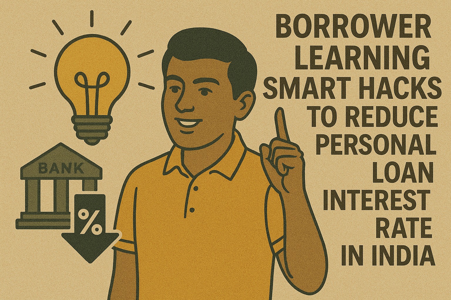 Borrower learning smart hacks to reduce personal loan interest rate in India.