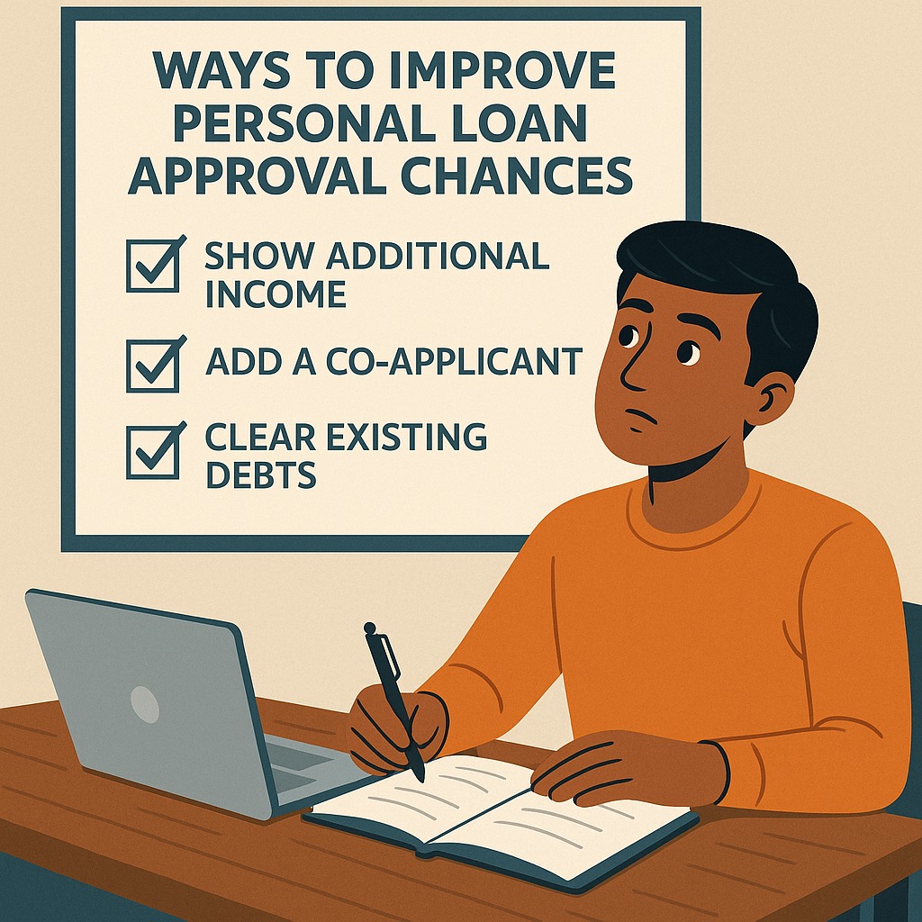 Indian borrower learning ways to improve personal loan approval chances with low income.
