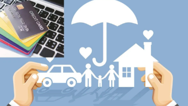 Personal finance illustration showing budgeting, insurance, credit card management, savings, and tax planning with Vizzve Financial logo  Alternative ALT Text Options:  Guide to personal finance, insurance, credit cards, and smart money management  Digita