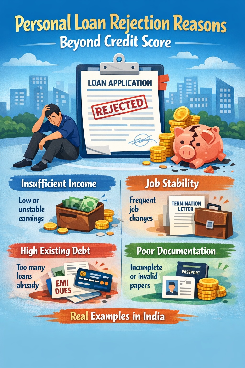 Personal loan rejection reasons explained beyond credit score with real examples in India