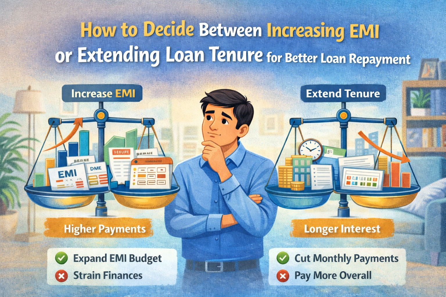 How to decide between increasing EMI or extending loan tenure for better loan repayment